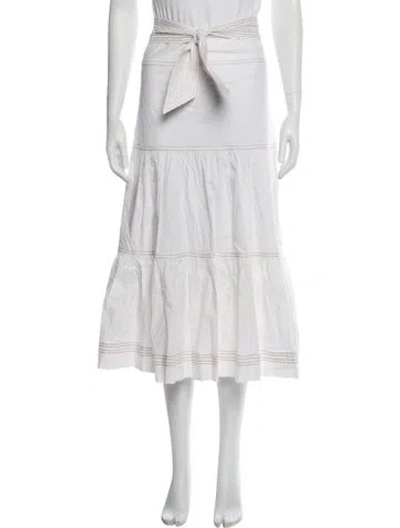 Pre-owned Veronica Beard V-neck Midi Length Dress In White