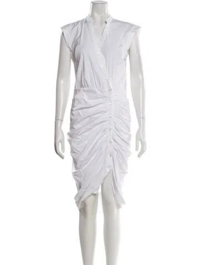 Pre-owned Veronica Beard V-neck Midi Length Dress In White