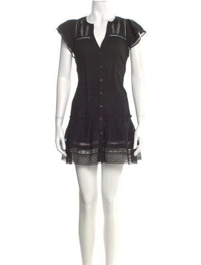 Pre-owned Veronica Beard V-neck Mini Dress In Black