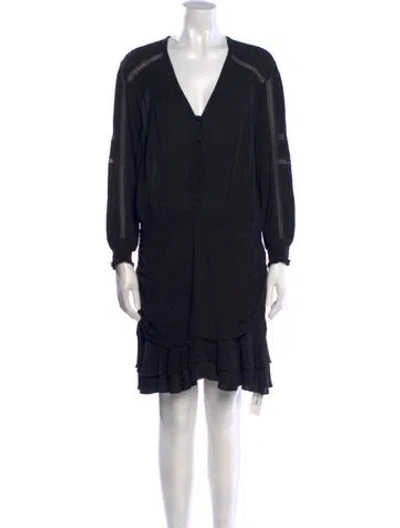 Pre-owned Veronica Beard V-neck Mini Dress In Black