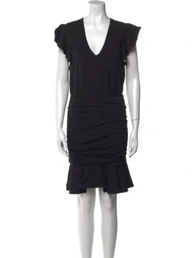 Pre-owned Veronica Beard V-neck Mini Dress In Black