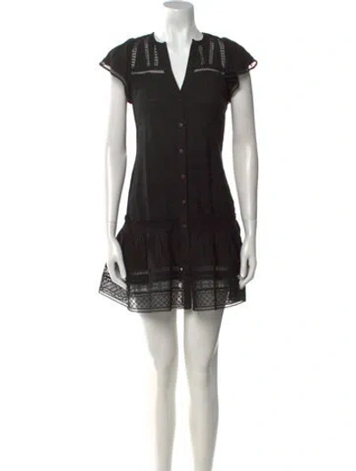 Pre-owned Veronica Beard V-neck Mini Dress In Black