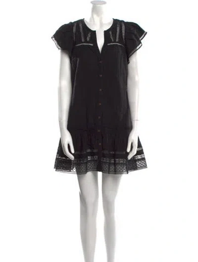 Pre-owned Veronica Beard V-neck Mini Dress In Black