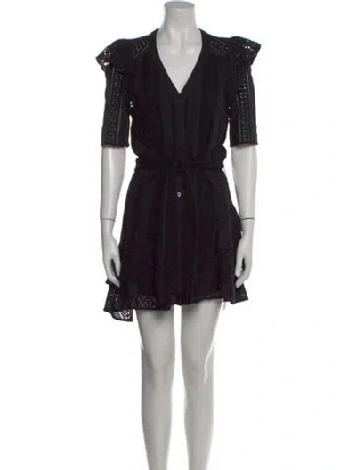 Pre-owned Veronica Beard V-neck Mini Dress In Black