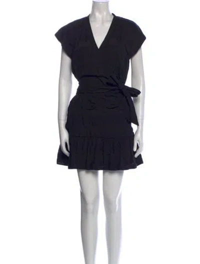Pre-owned Veronica Beard V-neck Mini Dress In Black