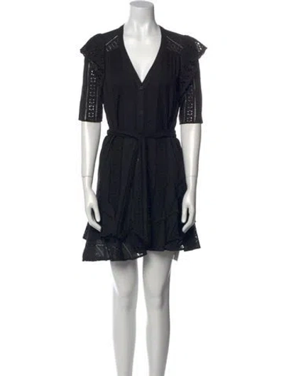 Pre-owned Veronica Beard V-neck Mini Dress In Black