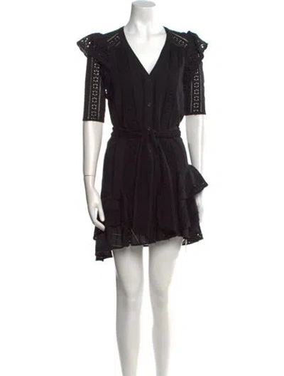 Pre-owned Veronica Beard V-neck Mini Dress In Black