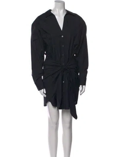 Pre-owned Veronica Beard V-neck Mini Dress In Black