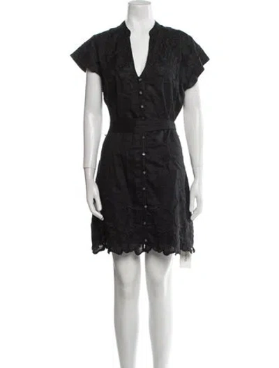 Pre-owned Veronica Beard V-neck Mini Dress In Black