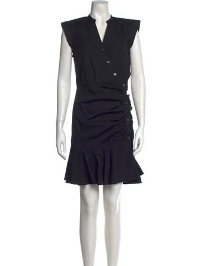 Pre-owned Veronica Beard V-neck Mini Dress In Black