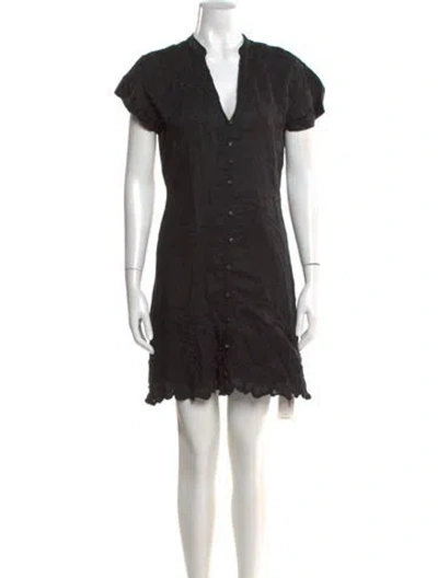 Pre-owned Veronica Beard V-neck Mini Dress In Black