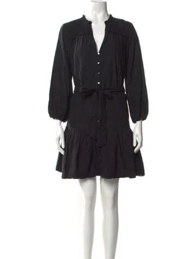Pre-owned Veronica Beard V-neck Mini Dress In Black