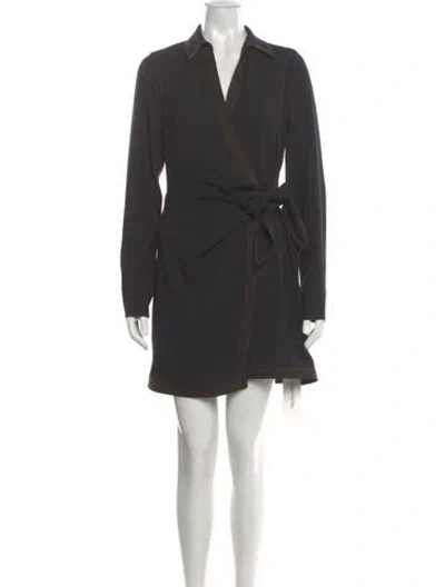 Pre-owned Veronica Beard V-neck Mini Dress In Black