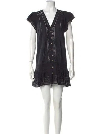 Pre-owned Veronica Beard V-neck Mini Dress In Black