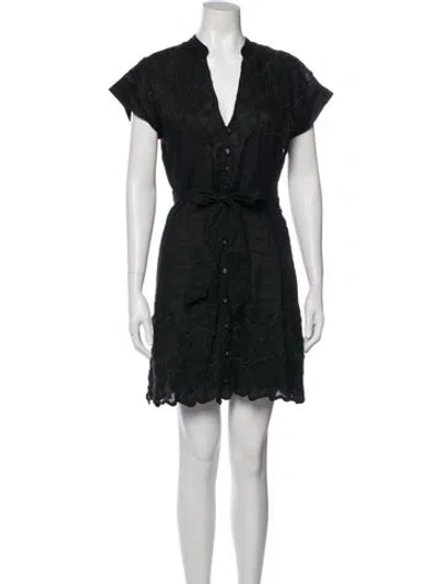 Pre-owned Veronica Beard V-neck Mini Dress In Black