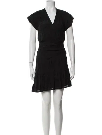 Pre-owned Veronica Beard V-neck Mini Dress In Black