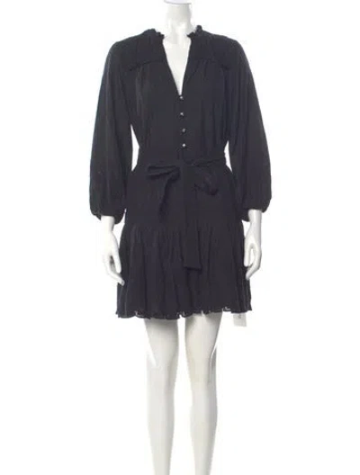 Pre-owned Veronica Beard V-neck Mini Dress In Black
