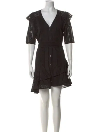 Pre-owned Veronica Beard V-neck Mini Dress In Black
