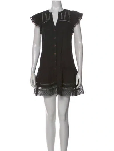 Pre-owned Veronica Beard V-neck Mini Dress In Black