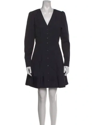Pre-owned Veronica Beard V-neck Mini Dress In Black