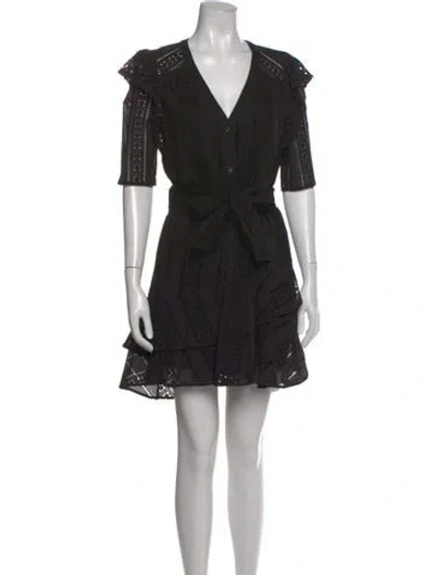 Pre-owned Veronica Beard V-neck Mini Dress In Black