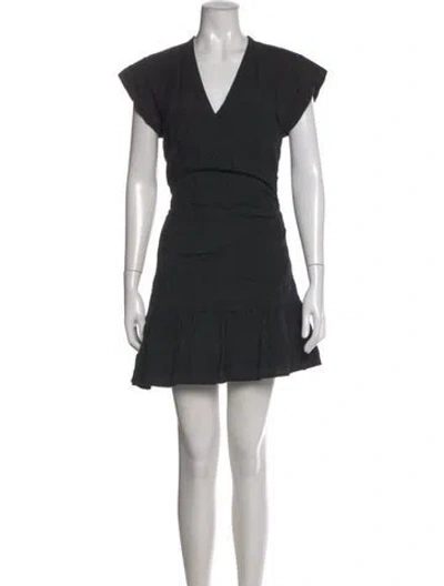 Pre-owned Veronica Beard V-neck Mini Dress In Black