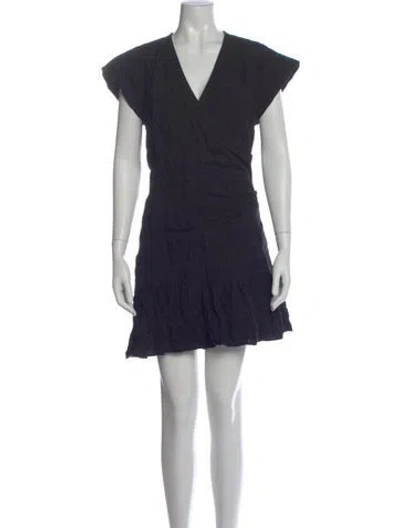 Pre-owned Veronica Beard V-neck Mini Dress In Black