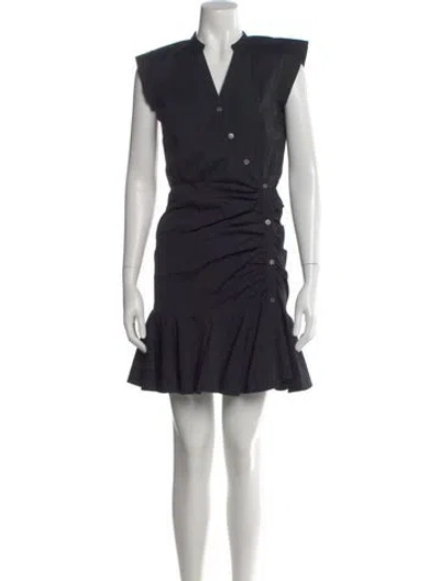 Pre-owned Veronica Beard V-neck Mini Dress In Black
