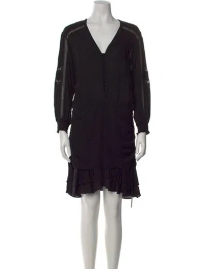 Pre-owned Veronica Beard V-neck Mini Dress In Black