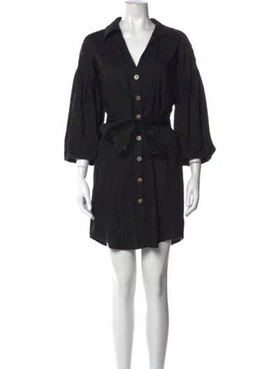 Pre-owned Veronica Beard V-neck Mini Dress In Black