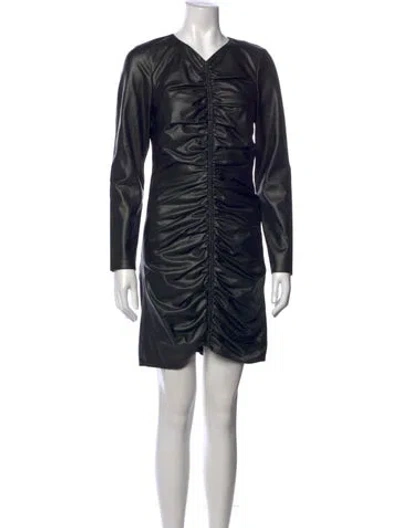 Pre-owned Veronica Beard V-neck Mini Dress In Black