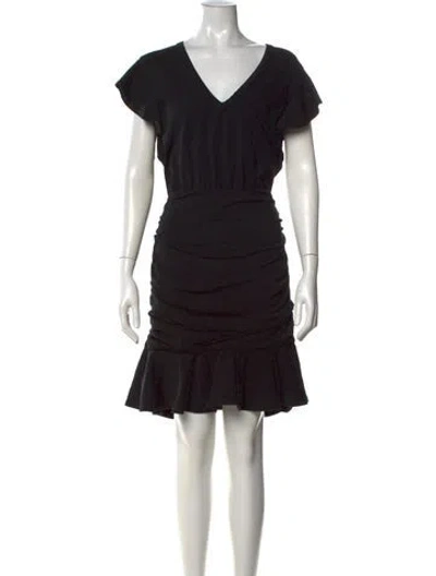 Pre-owned Veronica Beard V-neck Mini Dress In Black