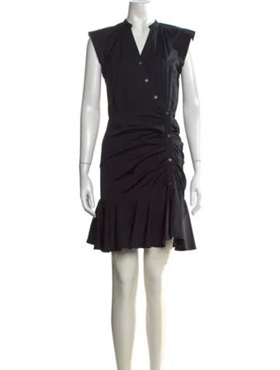 Pre-owned Veronica Beard V-neck Mini Dress In Black