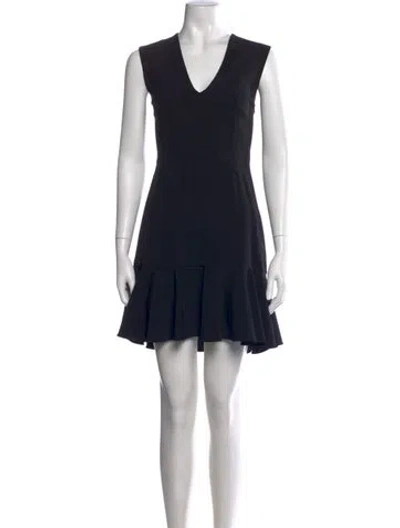 Pre-owned Veronica Beard V-neck Mini Dress In Black
