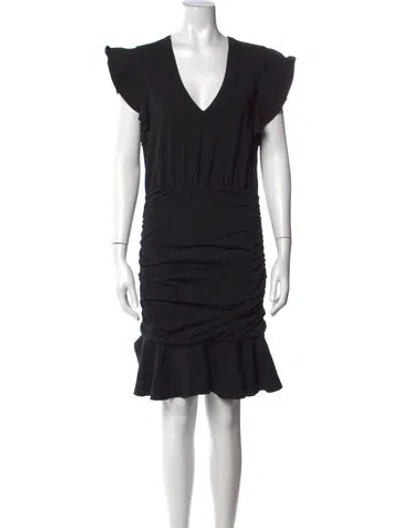 Pre-owned Veronica Beard V-neck Mini Dress In Black