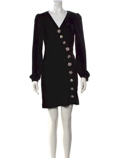 Pre-owned Veronica Beard V-neck Mini Dress In Black
