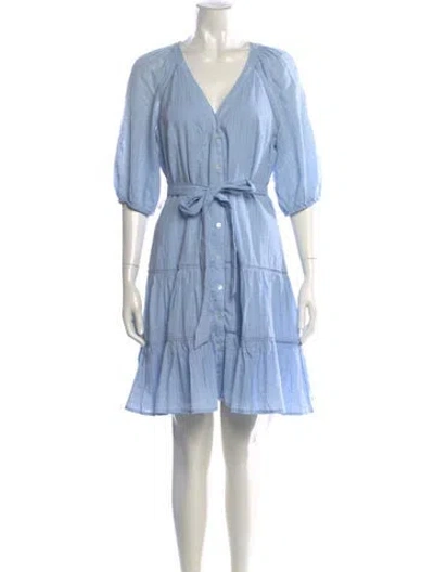 Pre-owned Veronica Beard V-neck Mini Dress In Blue
