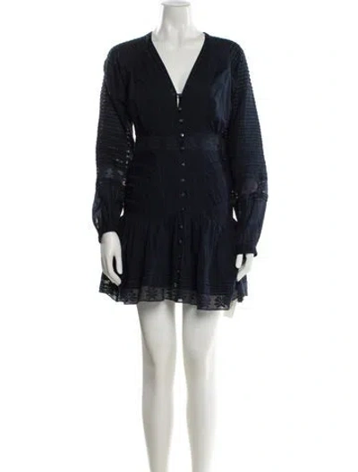 Pre-owned Veronica Beard V-neck Mini Dress In Blue