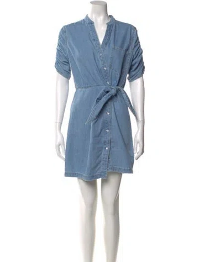Pre-owned Veronica Beard V-neck Mini Dress In Blue