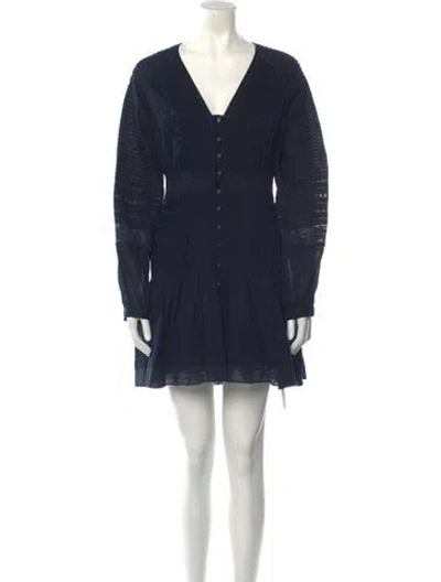 Pre-owned Veronica Beard V-neck Mini Dress In Blue