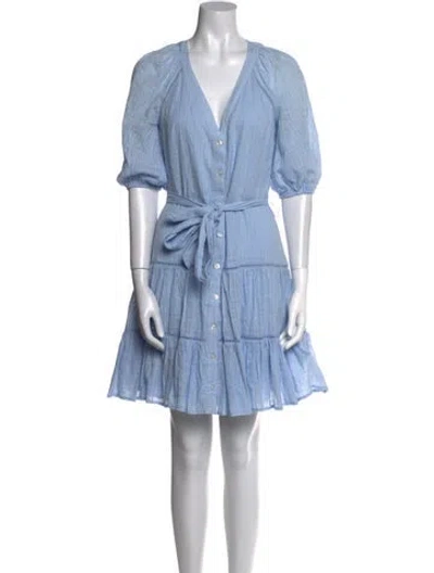 Pre-owned Veronica Beard V-neck Mini Dress In Blue