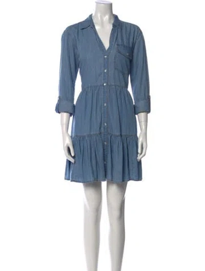 Pre-owned Veronica Beard V-neck Mini Dress In Blue