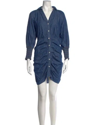 Pre-owned Veronica Beard V-neck Mini Dress In Blue