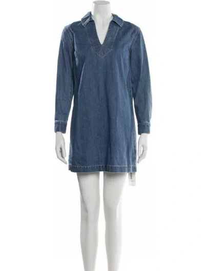 Pre-owned Veronica Beard V-neck Mini Dress In Blue