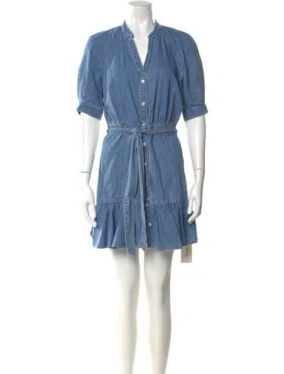 Pre-owned Veronica Beard V-neck Mini Dress In Blue