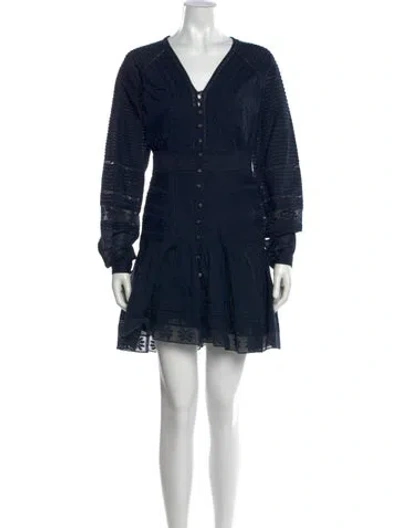 Pre-owned Veronica Beard V-neck Mini Dress In Blue