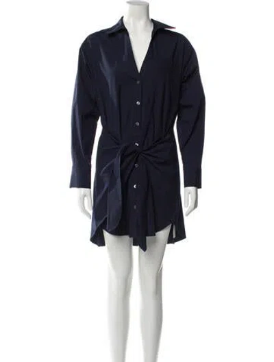 Pre-owned Veronica Beard V-neck Mini Dress In Blue