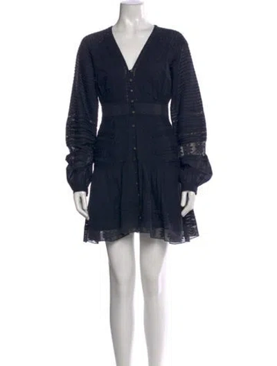 Pre-owned Veronica Beard V-neck Mini Dress In Blue