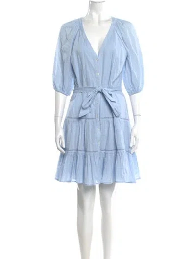 Pre-owned Veronica Beard V-neck Mini Dress In Blue
