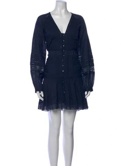 Pre-owned Veronica Beard V-neck Mini Dress In Blue